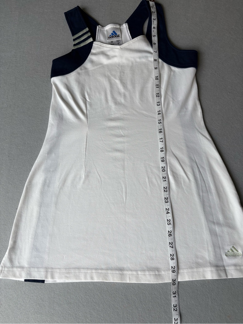 Adidas Vintage White Navy Tennis Pickleball Dress Athletic Sport Dress Sz M - Picture 6 of 10